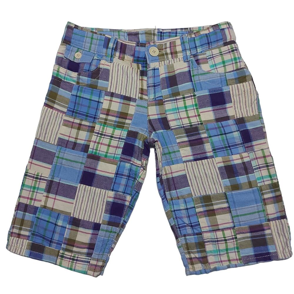 GAP Kids patchwork plaid Bermuda shorts